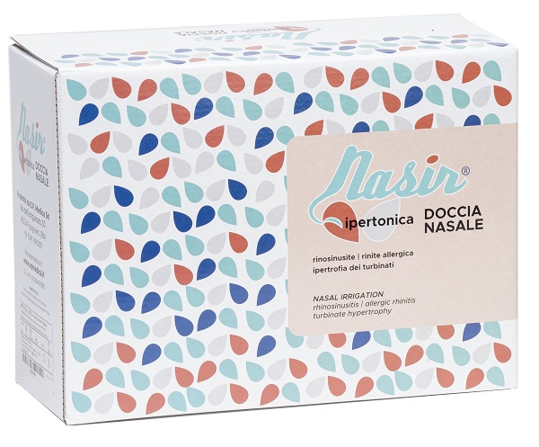 DOCCIA NASALE NARIS CON SOLUZIONE FISIOLOGICA IPERTONICA 8 SACCHE 250 ML + 1 BLISTER - goldeneffe.it
