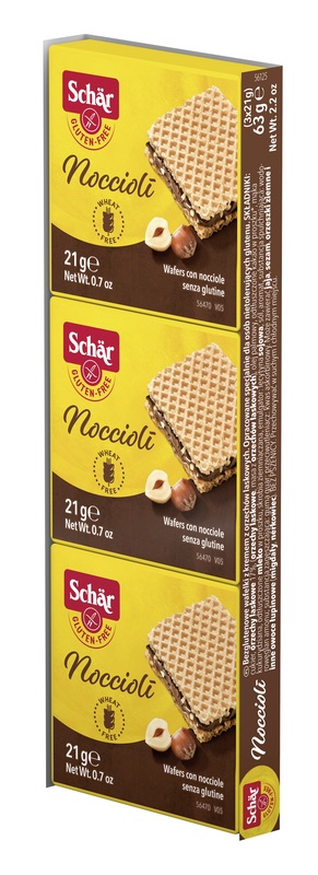 SCHAR NOCCIOLI' WAFERS CON NOCCIOLE 3 PEZZI DA 21 G - goldeneffe.it