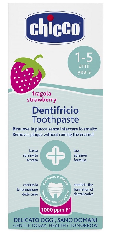 CHICCO DENTIFRICIO FRAGOLA 50 ML 12M+ CON FLUORO - goldeneffe.it