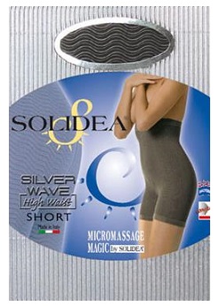 SILVER WAVE HIGH WAIST SHORT PANTALONCINO VITA ALTA NERO 4L - goldeneffe.it