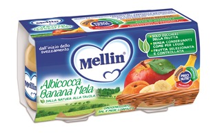 MELLIN OMOGENEIZZATO ALBICOCCA BANANA MELA 100 G 2 PEZZI - goldeneffe.it