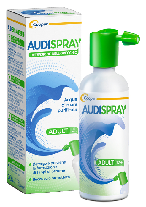 AUDISPRAY ADULT SOLUZIONE DI ACQUA DI MARE IPERTONICA SPRAY SENZA GAS DETERSIONE ORECCHIO 50 ML - goldeneffe.it