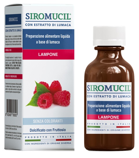 SIROMUCIL PREPARATO ALIMENTARE CON ESTRATTO DI LUMACA AL LAMPONE 150 ML - goldeneffe.it