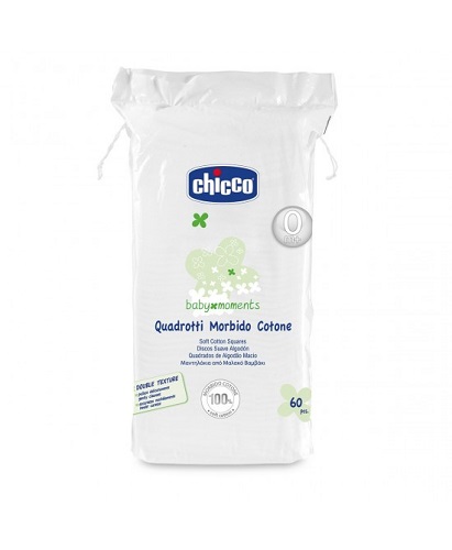 CHICCO BABY MOMENTS QUADROTTI MORBIDO COTONE 60 PEZZI - goldeneffe.it