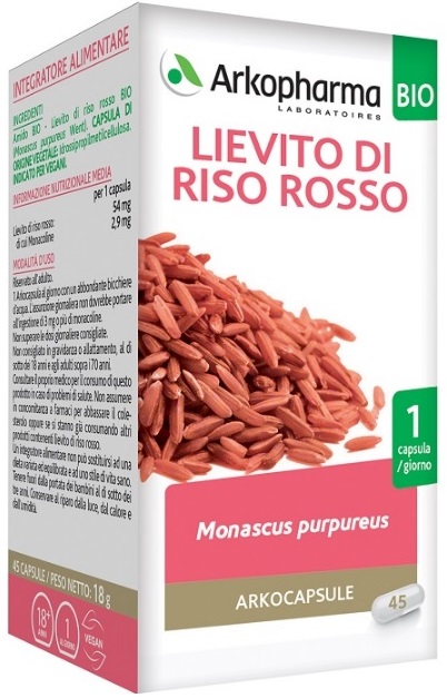 ARKO CAPSULE LIEVITO RISO ROSSO 45 CAPSULE BIO - goldeneffe.it