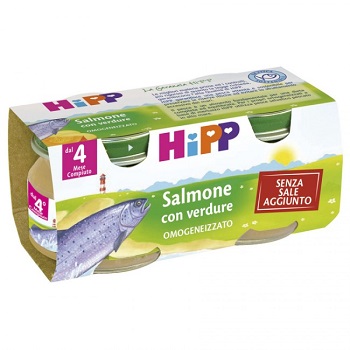 HIPP OMOGENEIZZATO SALMONE CON VERDURE 2X80 G - goldeneffe.it