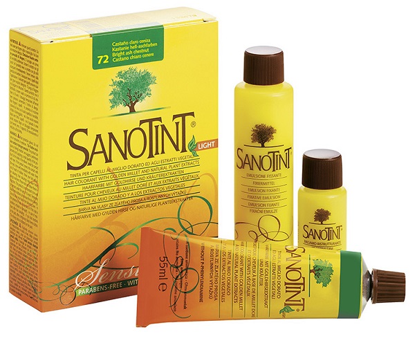 SANOTINT LIGHT TINTURA PER CAPELLI NUMERO 72 CASTANO CHIARO CENERE TUBO IN ASTUCCIO DI CARTONE 125 ML - goldeneffe.it