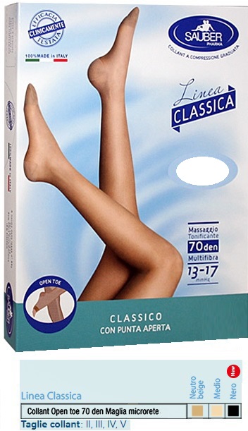 SAUBER COLLANT OPEN TOE MAGLIA MICRORETE 70 DEN COLORE NEUTRO BEIGE TAGLIA 2 LINEA CLASSICA - goldeneffe.it