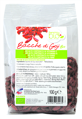 FSC SEMPLICE&BIO BACCHE DI GOJI BIO AD ALTO CONTENUTO DI FIBRA 100 G - goldeneffe.it