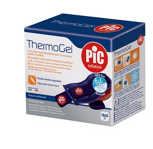 THERMOGEL CUSCINO TERAPIA CALDO FREDDO 10X26 CM CON FASCIA ELASTICA - goldeneffe.it