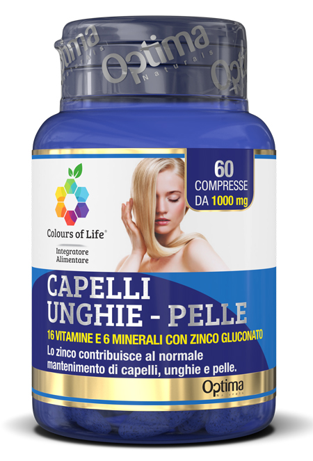 COLOURS OF LIFE CAPELLI UNGHIE PELLE 60 COMPRESSE 1000 MG - goldeneffe.it