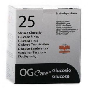 STRISCE MISURAZIONE GLICEMIA OGCARE 25 PEZZI - goldeneffe.it