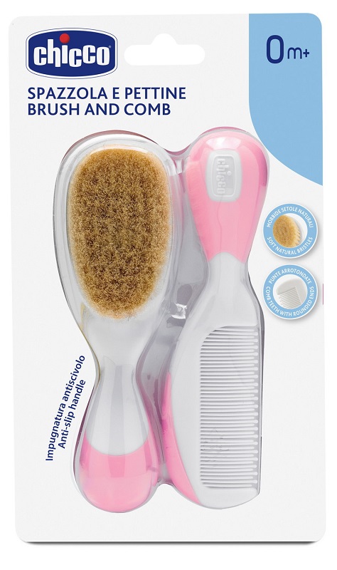 CHICCO SPAZZOLA + PETTINE ROSA - goldeneffe.it