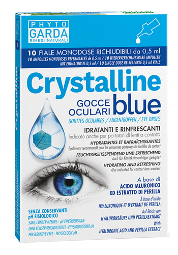 CRYSTALLINE BLUE GOCCE OCULARI MONODOSE 10 FIALE 0,5 ML - goldeneffe.it