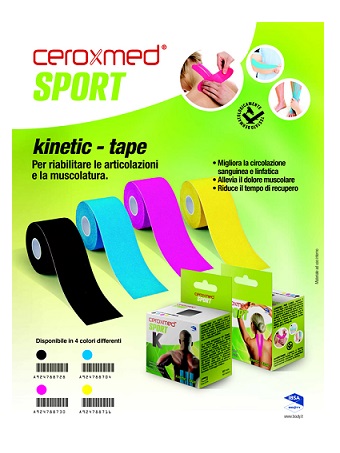 CEROXMED SPORT KINETIC TAPE BLU 1 PEZZO - goldeneffe.it