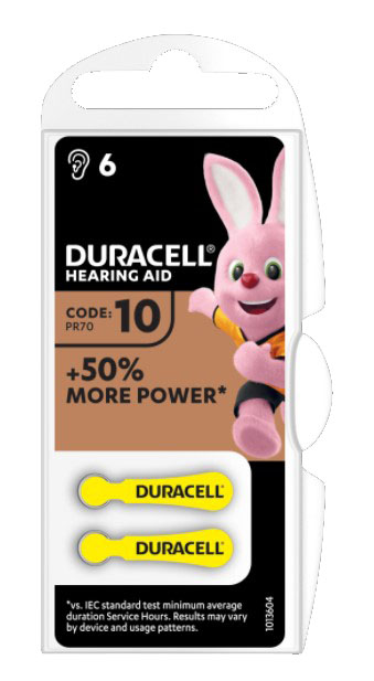 DURACELL ACTIVAIR HEARING AID EASY TAB 10 GIALLO BATTERIA PER APPARECCHIO ACUSTICO 6 PEZZI - goldeneffe.it