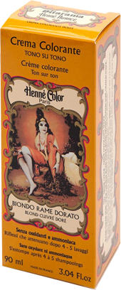 HENNE NUANCE BIONDO RAME DORATO CREMA HENNE COLOR CREMA COLORANTE PRONTA ALL'USO - goldeneffe.it