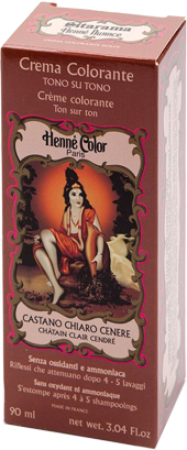 HENNE NUANCE CASTANO CHIARO CENERE CREMA HENNE COLOR CREMA COLORANTE PRONTA ALL'USO - goldeneffe.it