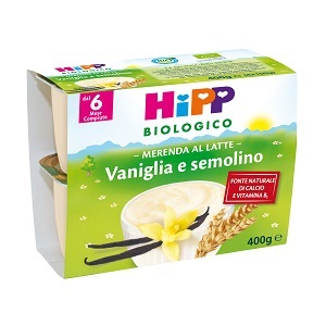 HIPP BIO HIPP BIO MERENDA AL LATTE VANIGLIA SEMOLINO 4X100 G - goldeneffe.it