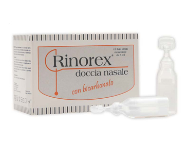 FIALA PER DOCCIA NASALE RINOREX BICARBONATO 15 FIALE 5 ML - goldeneffe.it