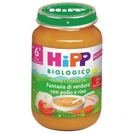 HIPP BIO PAPPA PRONTA FANTAS VERD POLLO RISO 190 G - goldeneffe.it