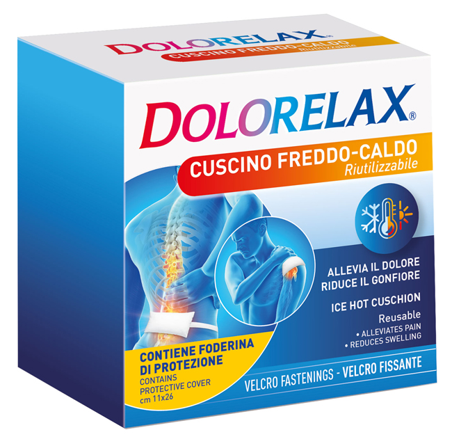 DOLORELAX ICE HOT CUSCINO RIUTILIZZABILE CON VELCRO FISSANTE 11X26 CM - goldeneffe.it