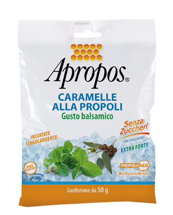 APROPOS CARAMELLE DURE ALLA PROPOLI BALSAMICHE SENZA ZUCCHERO 50 G - goldeneffe.it