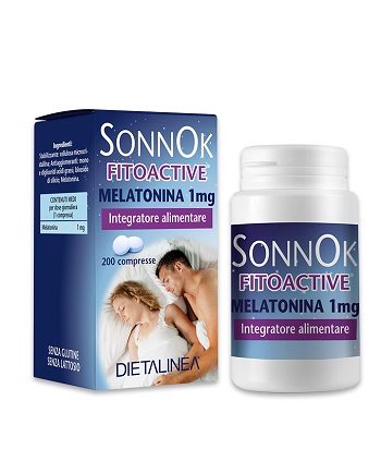 SONNOK FITOACTIVE MELATONINA 1MG 200 COMPRESSE DIETALINEA - goldeneffe.it