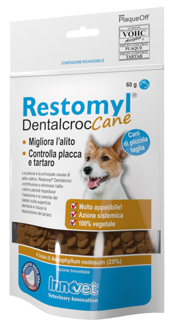 RESTOMYL DENTALCROC CANI PICCOLA TAGLIA BUSTA 60 G - goldeneffe.it