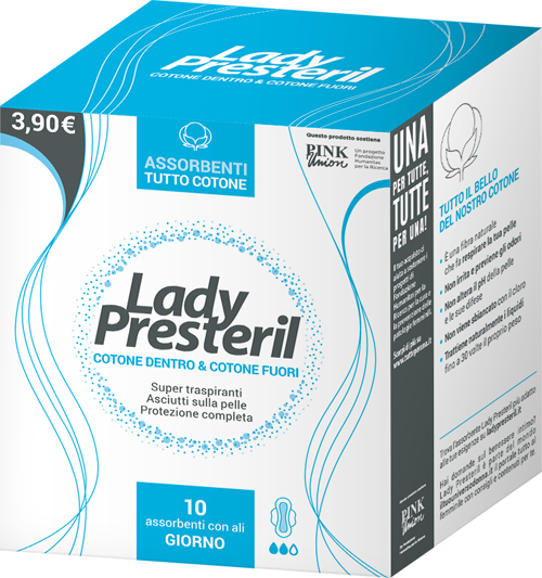 LADY PRESTERIL COTONE DENTRO & COTONE FUORI 10 ASSORBENTI CON ALI GIORNO PROMO - goldeneffe.it
