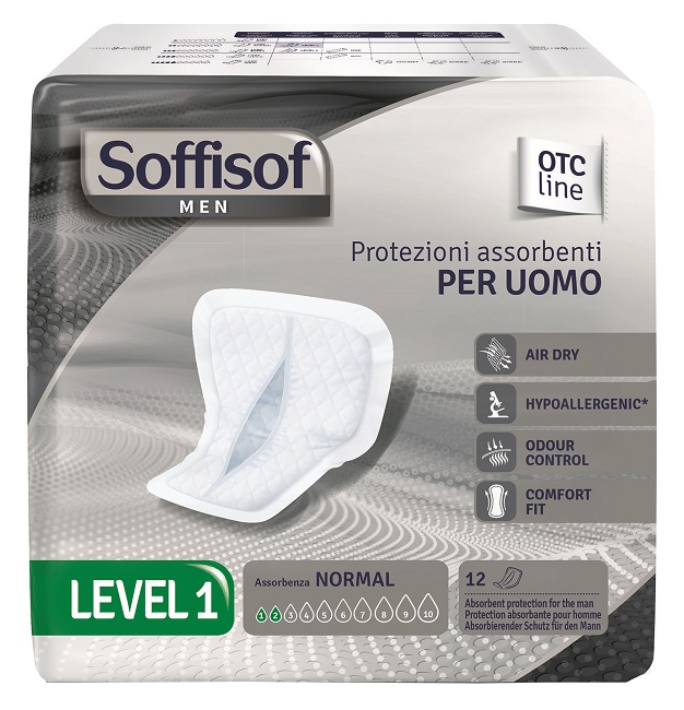PANNOLONE PER INCONTINENZA SAGOMATO SOFFISOF MEN LEVEL 1 12 PEZZI - goldeneffe.it