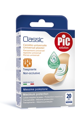 CEROTTO PIC CLASSIC 19X72 MM ANTIBATTERICO 20 PEZZI - goldeneffe.it