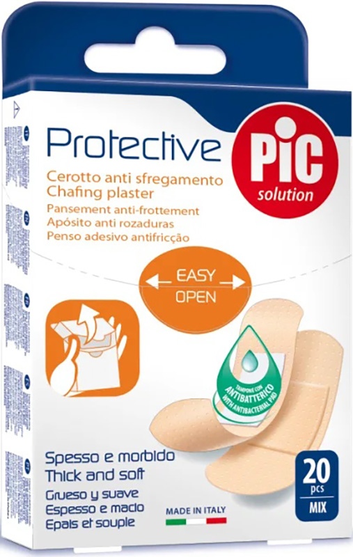 CEROTTO PIC PROTECTIVE MIX ANTIBATTERICO ANTISFREGAMENTO CON TAMPONE 20 PEZZI - goldeneffe.it