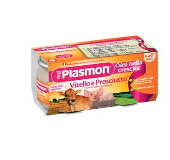 PLASMON OMOGENEIZZATO VITELLO - PROSCIUTTO 4 X 80 G - goldeneffe.it