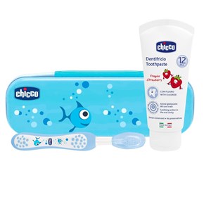 CHICCO SET DENTALE AZZURRO CON FLUORO - goldeneffe.it