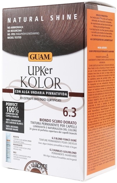 GUAM UPKER KOLOR TINTA CAPELLI 6,3 BIONDO SCURO DORATO CON ALGA UNDARIA PINNATIFIDA - goldeneffe.it