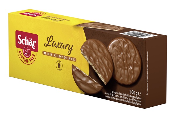 SCHAR LUXURY BISCOTTI DI PASTA FROLLA RICOPERTI DI CIOCCOLATO AL LATTE 200 G - goldeneffe.it