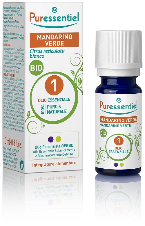 PURESSENTIEL MANDARINO VERDE OLIO ESSENZIALE BIO 10 ML - goldeneffe.it