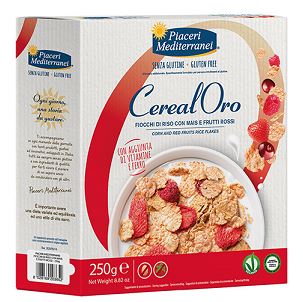 PIACERI MEDITERRANEI CEREALORO FIOCCHI DI RISO CON MAIS E FRUTTI ROSSI 250 G - goldeneffe.it
