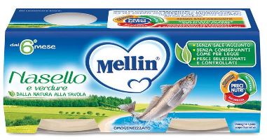 MELLIN OMOGENEIZZATO NASELLO 2 X 80 G - goldeneffe.it