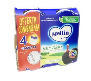 MELLIN OMOGENEIZZATO TACCHINO 4X80 G - goldeneffe.it