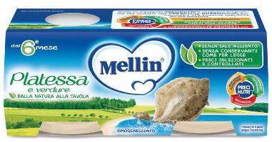 MELLIN OMOGENEIZZATO PLATESSA 2X80 G - goldeneffe.it