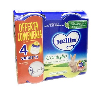MELLIN OMOGENEIZZATO CONIGLIO 4X80 G - goldeneffe.it