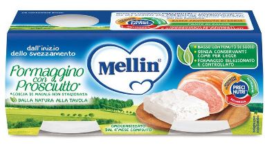 MELLIN BABY FORMAGGINO CON PROSCIUTTO 2 X 80 G - goldeneffe.it