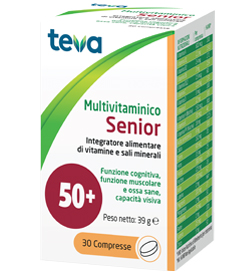 MULTIVITAMINICO SENIOR TEVA 30 COMPRESSE 39 G - goldeneffe.it