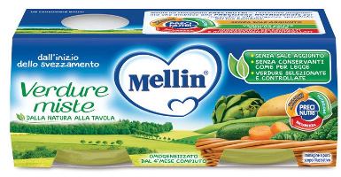 MELLIN OMOGENEIZZATO VERDURE MISTE 2 X 80 G - goldeneffe.it