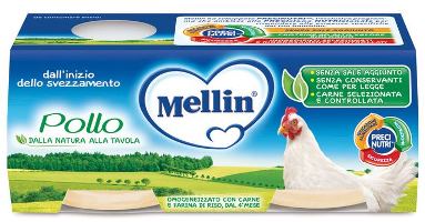 MELLIN OMOGENEIZZATO POLLO 2 X 80 G - goldeneffe.it