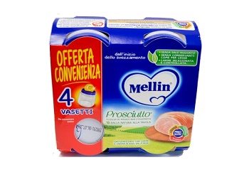 MELLIN OMOGENEIZZATO PROSCIUTTO 4 X 80G - goldeneffe.it
