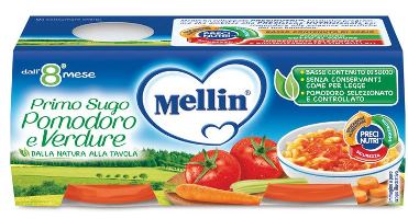 MELLIN PRIMO SUGO POMODORO E VERDURE 2 VASETTI DA 80 G - goldeneffe.it