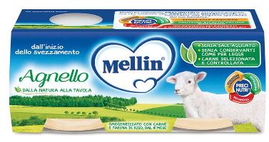 MELLIN OMOGENEIZZATO AGNELLO 2 PEZZI X 80 G - goldeneffe.it